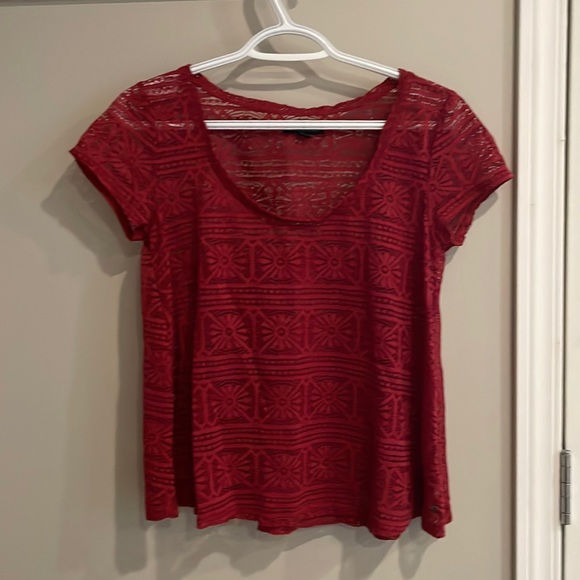 American Eagle small floral mesh babydoll top - Picture 1 of 3